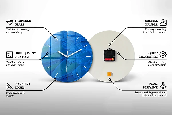 Horloge ronde Lignes noires et argentées