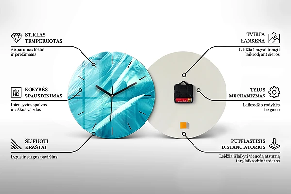 Horloge ronde Lignes noires et argentées