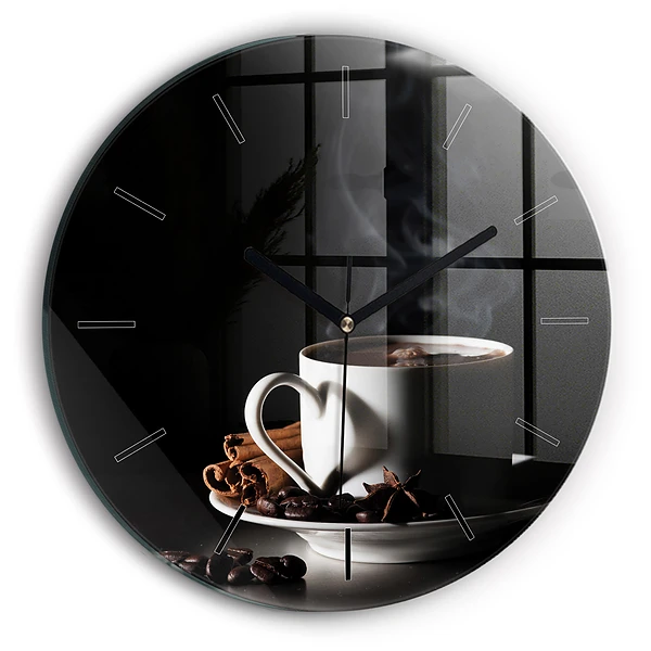 Horloge ronde Une tasse de café