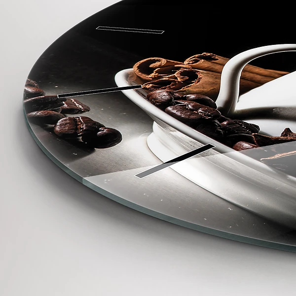 Horloge ronde Une tasse de café