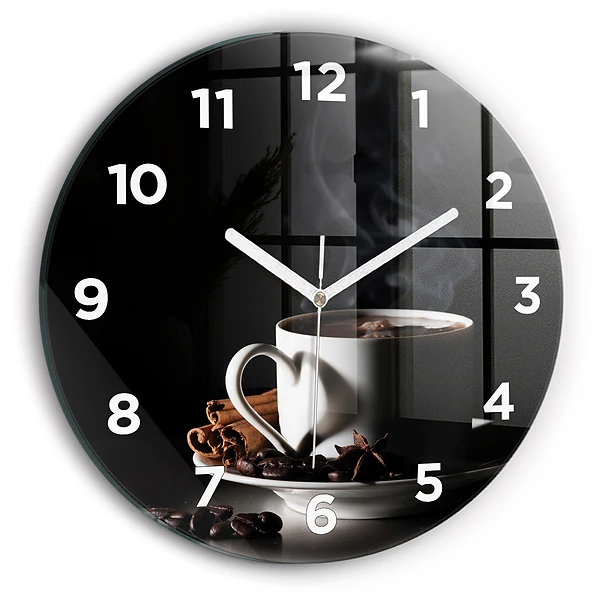 Horloge ronde Une tasse de café