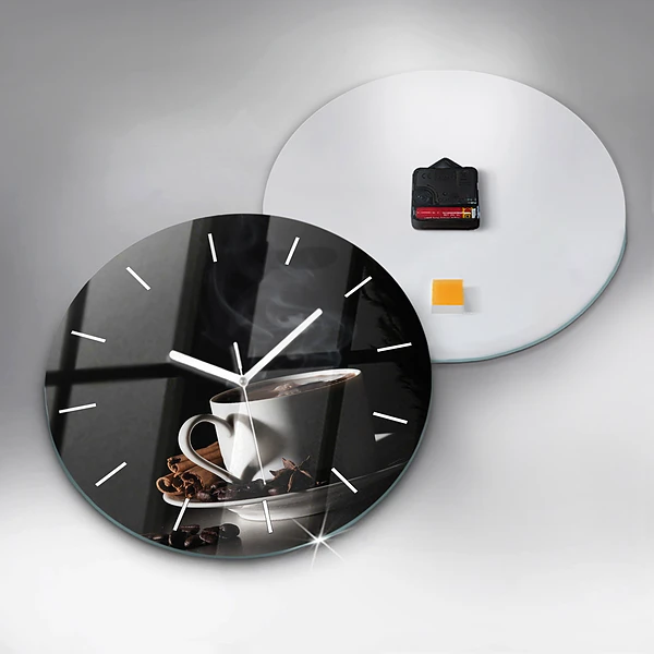 Horloge ronde Une tasse de café