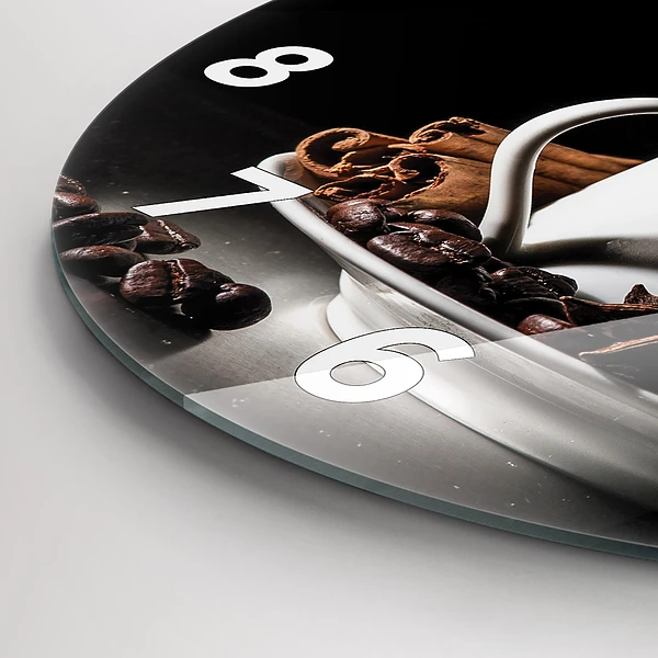 Horloge ronde Une tasse de café