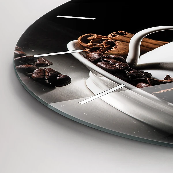 Horloge ronde Une tasse de café