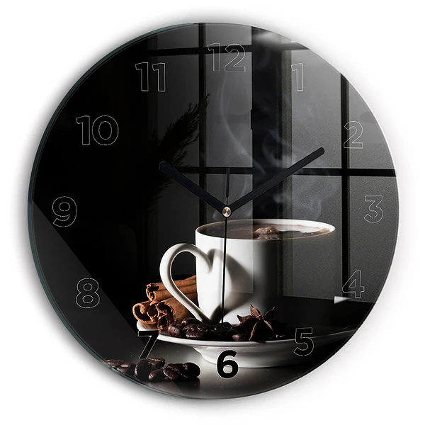 Horloge ronde Une tasse de café