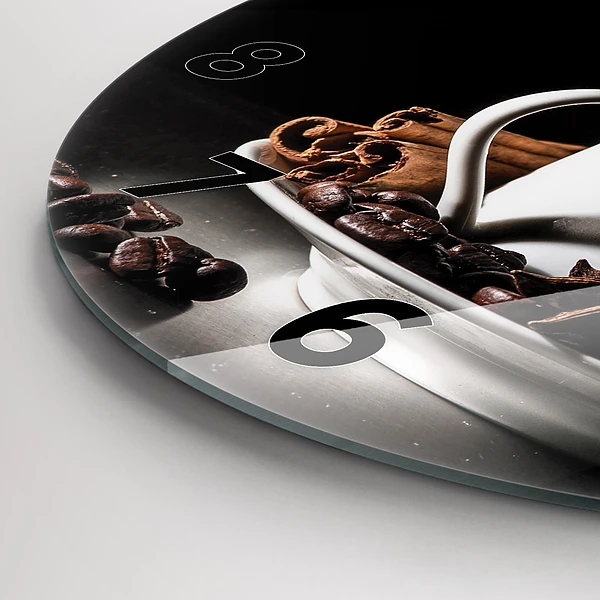 Horloge ronde Une tasse de café