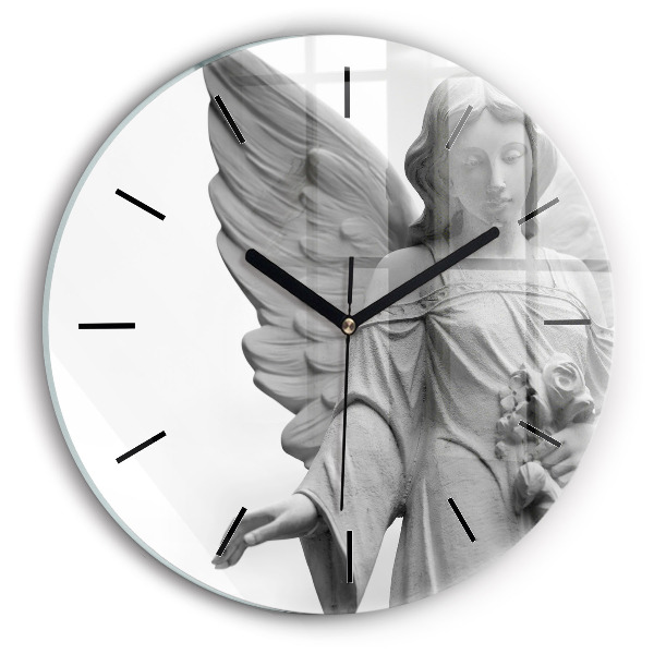 Horloge ronde 'Sculpture d''un vieil ange'