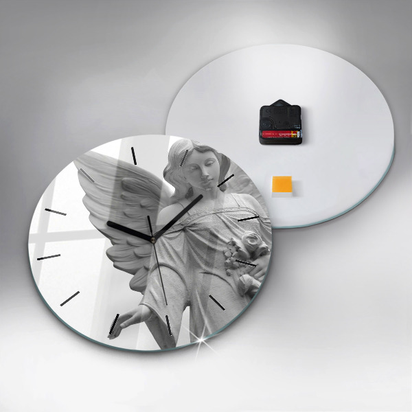 Horloge ronde 'Sculpture d''un vieil ange'