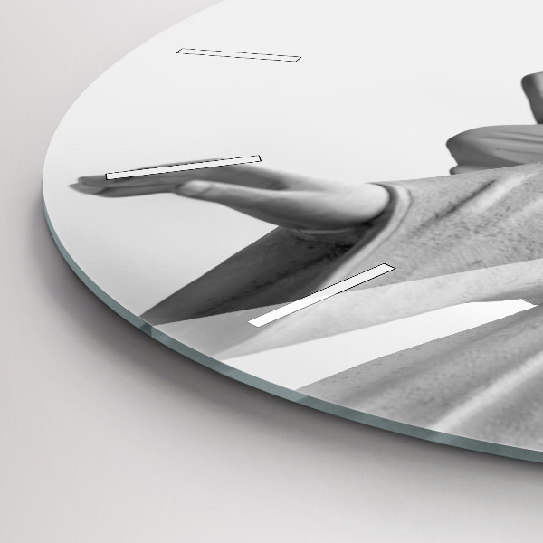 Horloge ronde 'Sculpture d''un vieil ange'