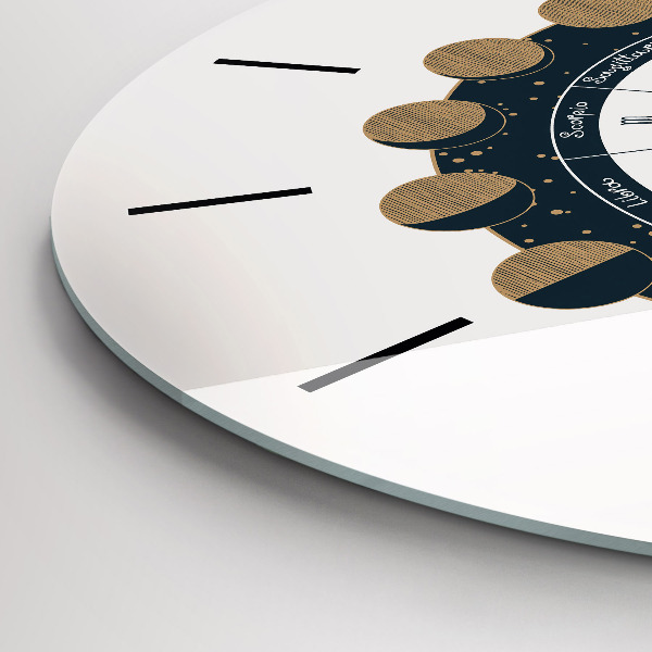 Horloge ronde 'Les phases de la lune et l''œil'