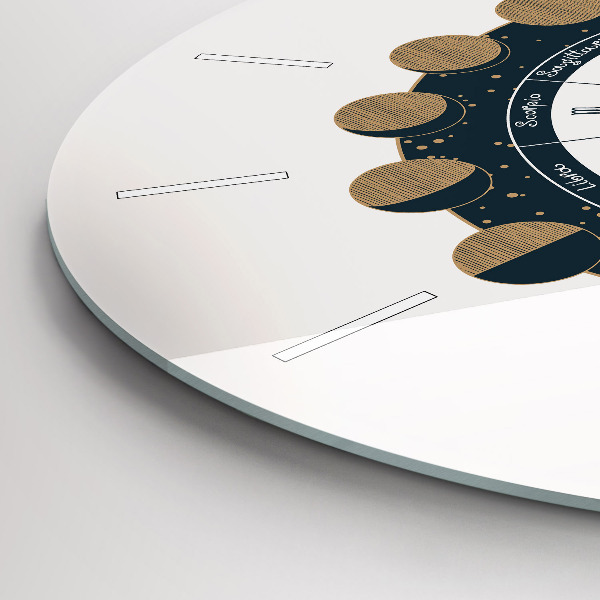 Horloge ronde 'Les phases de la lune et l''œil'