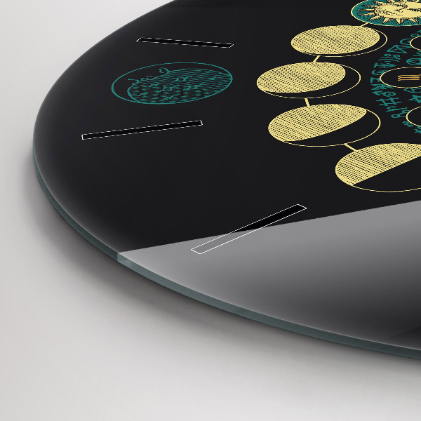 Horloge ronde Phases de la lune et sablier