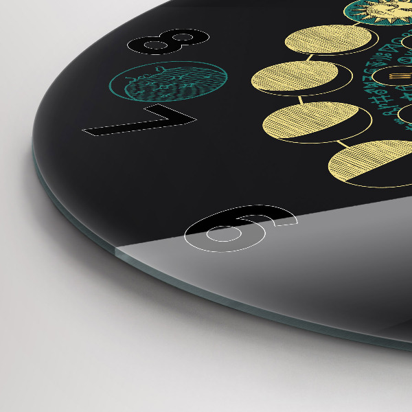 Horloge ronde Phases de la lune et sablier