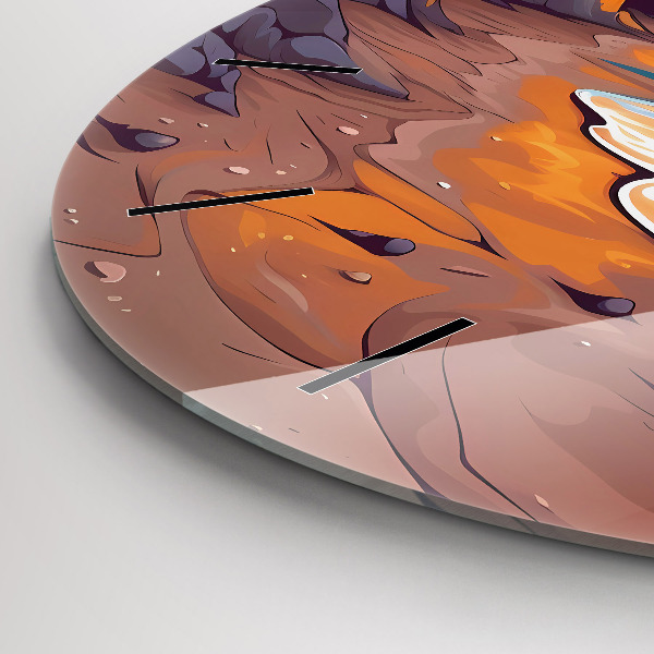 Horloge ronde Océan et soleil de conte de fées