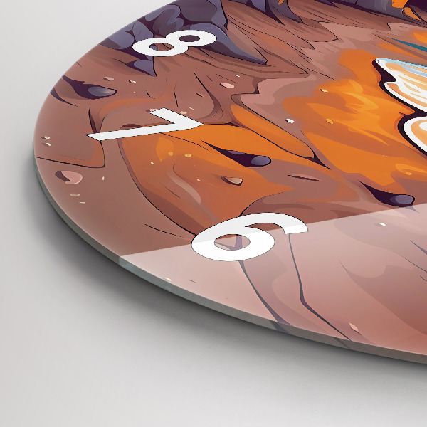 Horloge ronde Océan et soleil de conte de fées