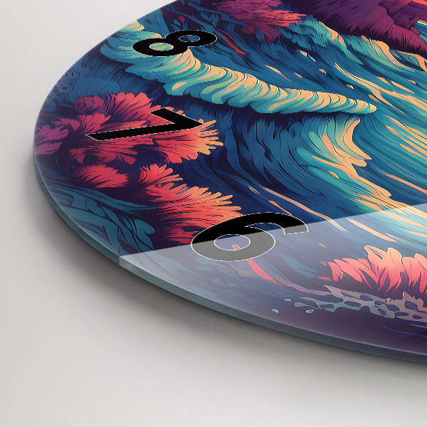 Horloge ronde Océan et ciel de conte de fées