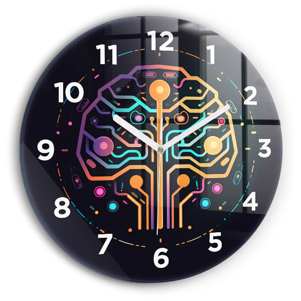 Horloge ronde Abstraction colorée