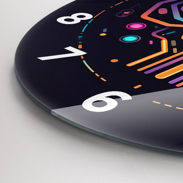 Horloge ronde Abstraction colorée