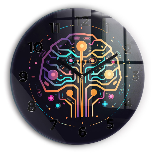 Horloge ronde Abstraction colorée