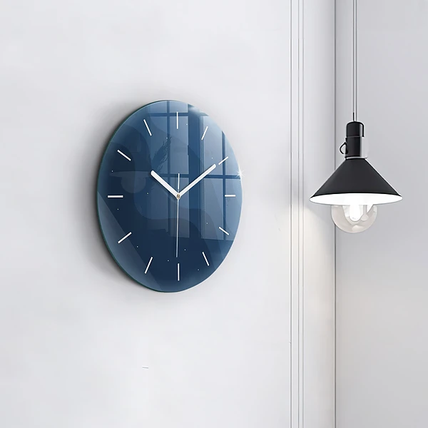 Horloge ronde Vagues bleues