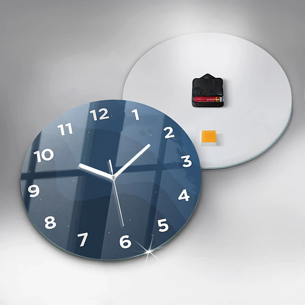 Horloge ronde Vagues bleues