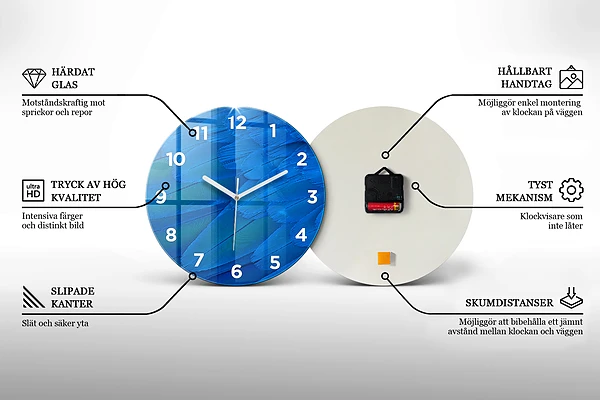 Horloge ronde Vagues bleues
