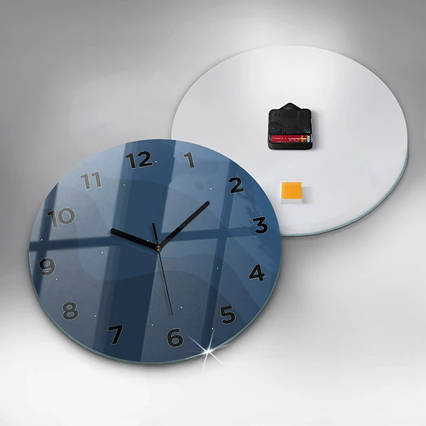 Horloge ronde Vagues bleues