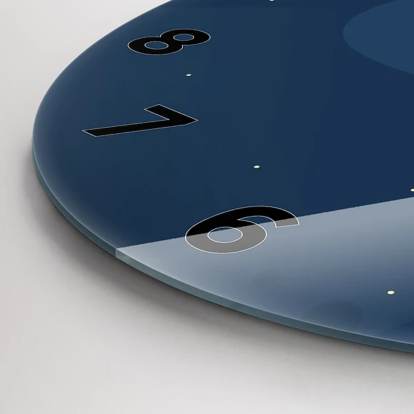 Horloge ronde Vagues bleues