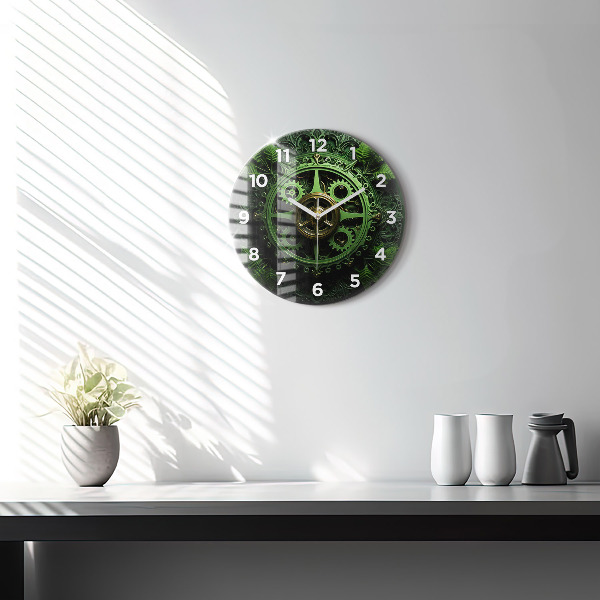Horloge ronde Mécanisme vert