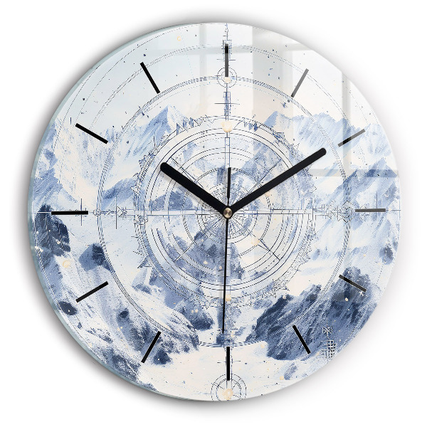 Horloge ronde Dessins bleus