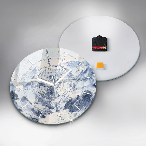 Horloge ronde Dessins bleus