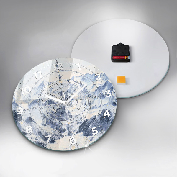 Horloge ronde Dessins bleus