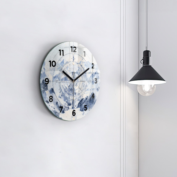 Horloge ronde Dessins bleus