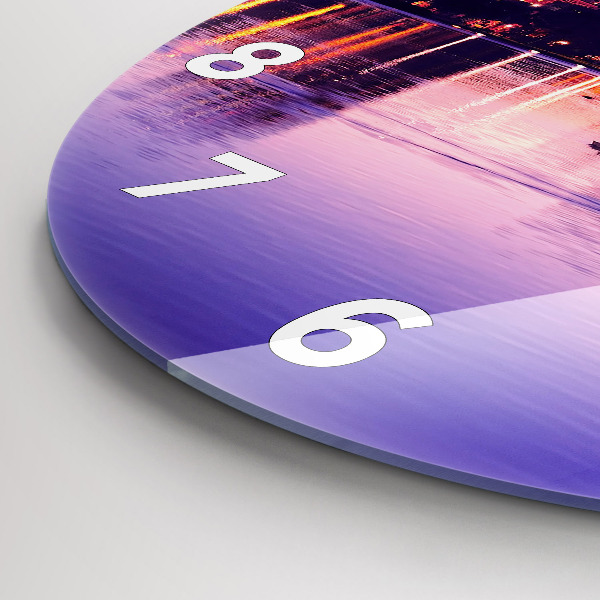 Horloge ronde Panorama nocturne de la ville