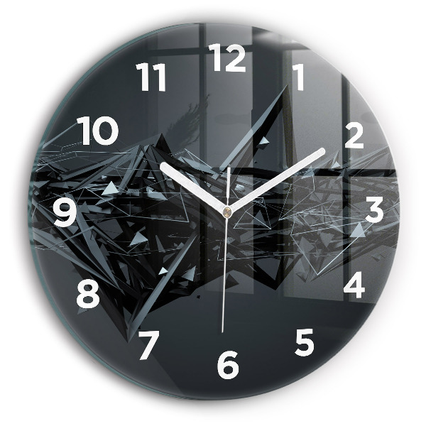 Horloge ronde Abstraction noire