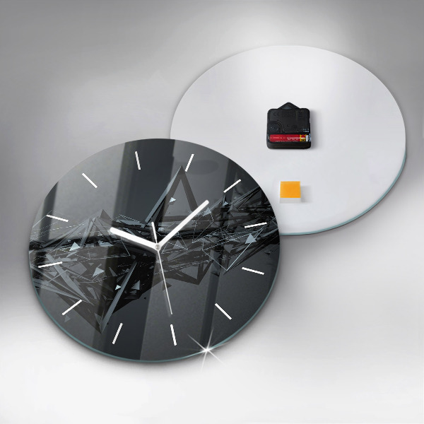 Horloge ronde Abstraction noire