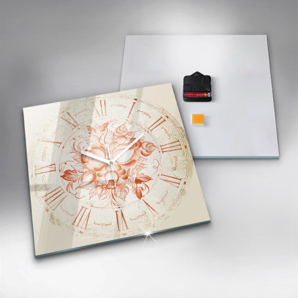 Horloge murale carrée élégant motif romain