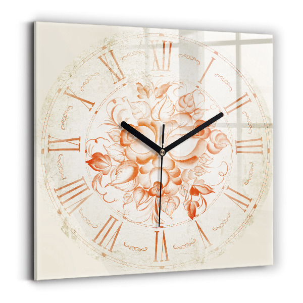 Horloge murale carrée élégant motif romain