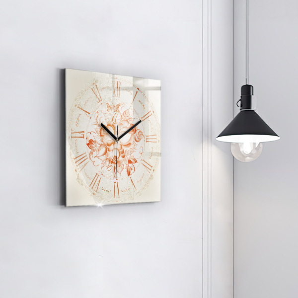 Horloge murale carrée élégant motif romain