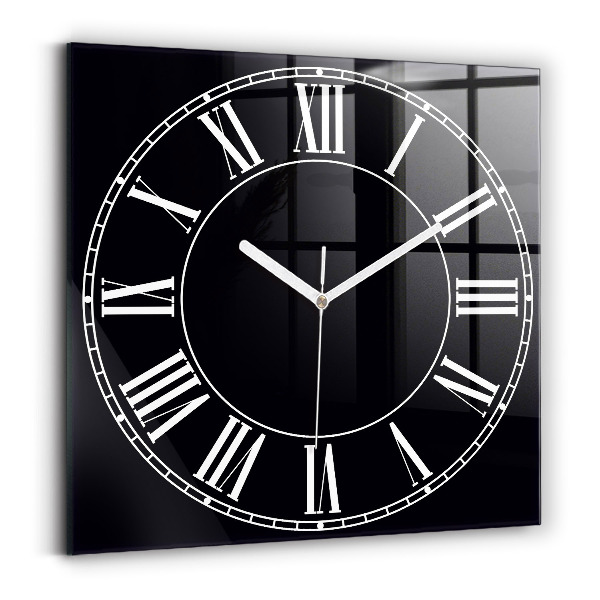Horloge murale carrée élégant Chiffres romains noirs