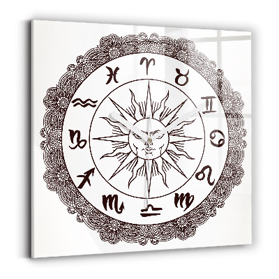 Horloge murale carrée élégant Zodiaques décoratifs