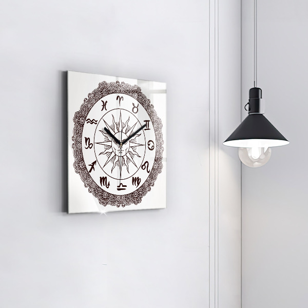Horloge murale carrée élégant Zodiaques décoratifs
