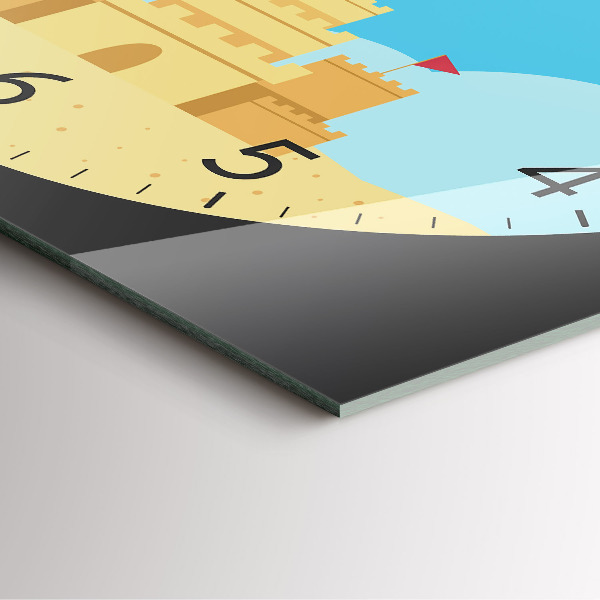 Horloge murale carrée élégant Château de sable