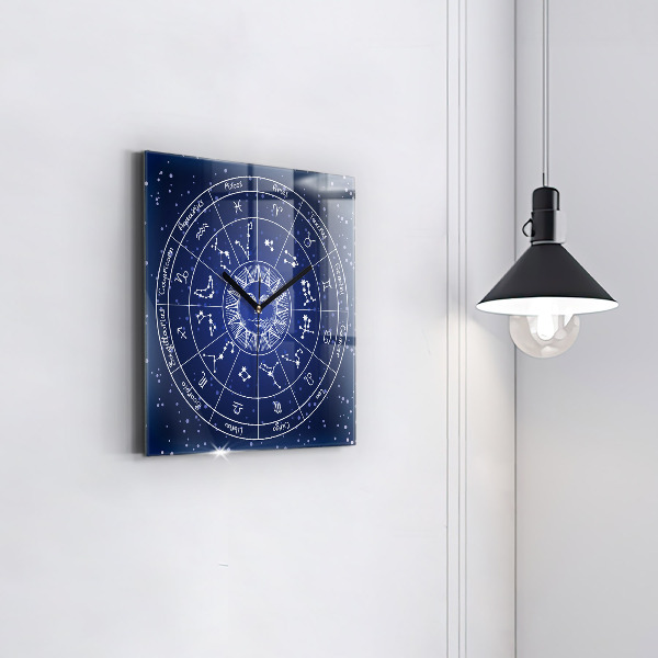Horloge murale carrée élégant Constellations du zodiaque