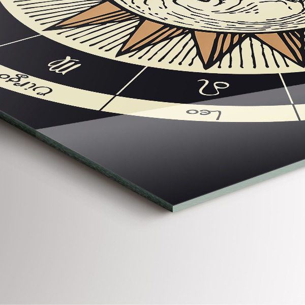 Horloge murale carrée élégant Le Soleil et les Zodiaques