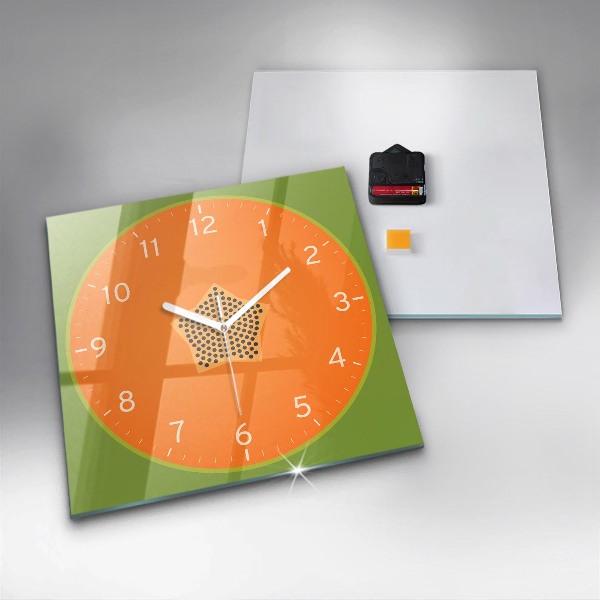 Horloge murale carrée élégant Papaye