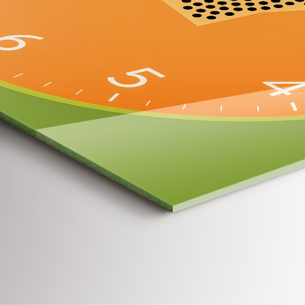 Horloge murale carrée élégant Papaye