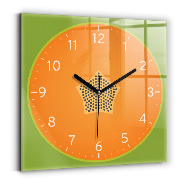 Horloge murale carrée élégant Papaye