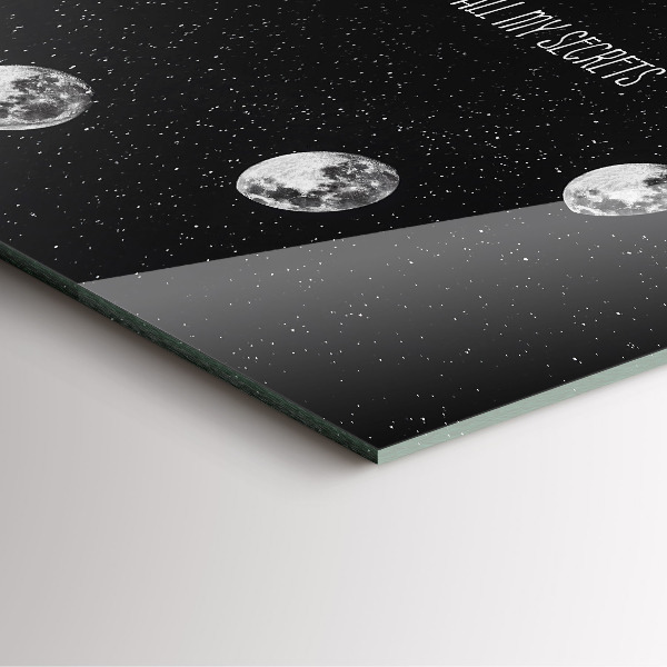 Horloge murale carrée élégant Phases de la lune et inscription