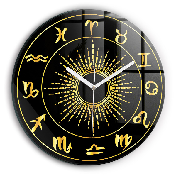 Horloge ronde murale Signes du zodiaque